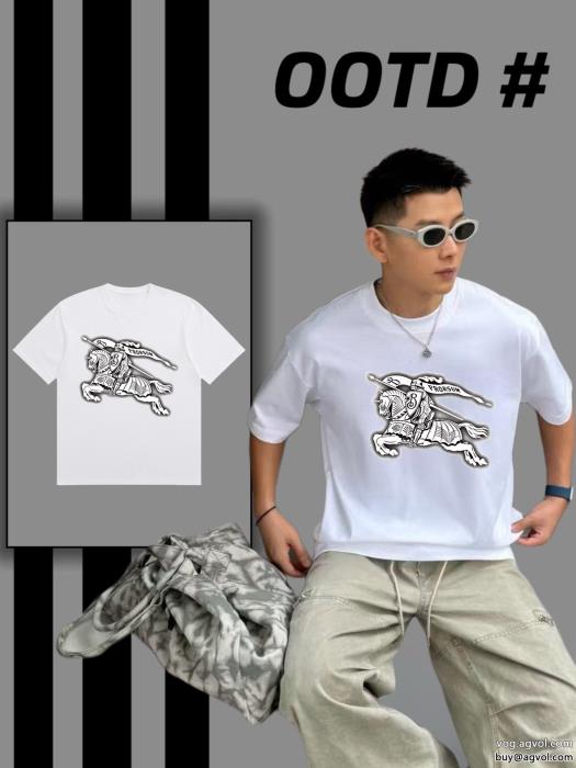 速達便発送柔らかな着心地コピー ブランド 通販 安心半袖TシャツBURBERRY_0_4