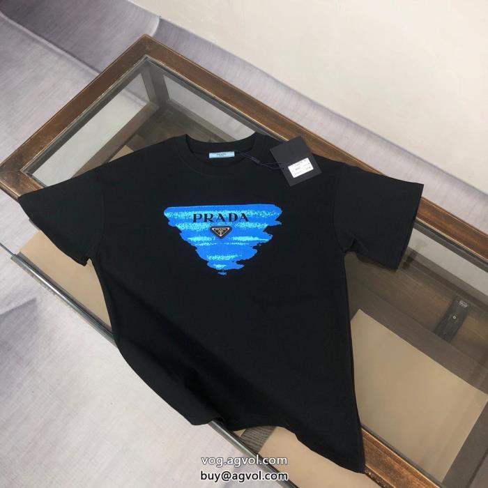 コピー ブランド 通販人気急上昇知的な雰囲気夏着物PRADA半袖Tシャツ_0_0