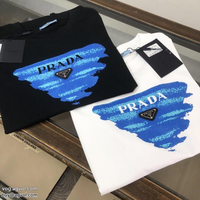 コピー ブランド 通販人気急上昇知的な雰囲気夏着物PRADA半袖Tシャツ_0_1