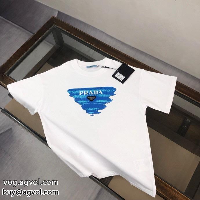 コピー ブランド 通販人気急上昇知的な雰囲気夏着物PRADA半袖Tシャツ_0_3