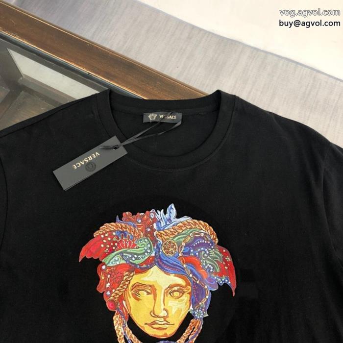 偽物 ブランド ショップ夏限定魅力的な新作半袖TシャツVERSACE_0_2