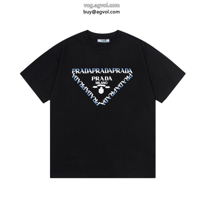 着心地良く清潔感の高い新品半袖Tシャツ偽物 ブランド 販売プラダ_0_0