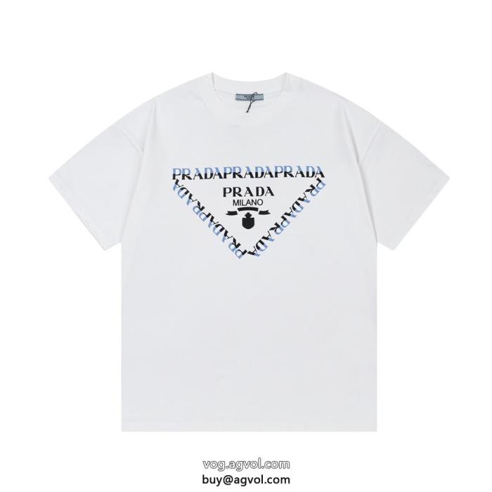 着心地良く清潔感の高い新品半袖Tシャツ偽物 ブランド 販売プラダ_0_1