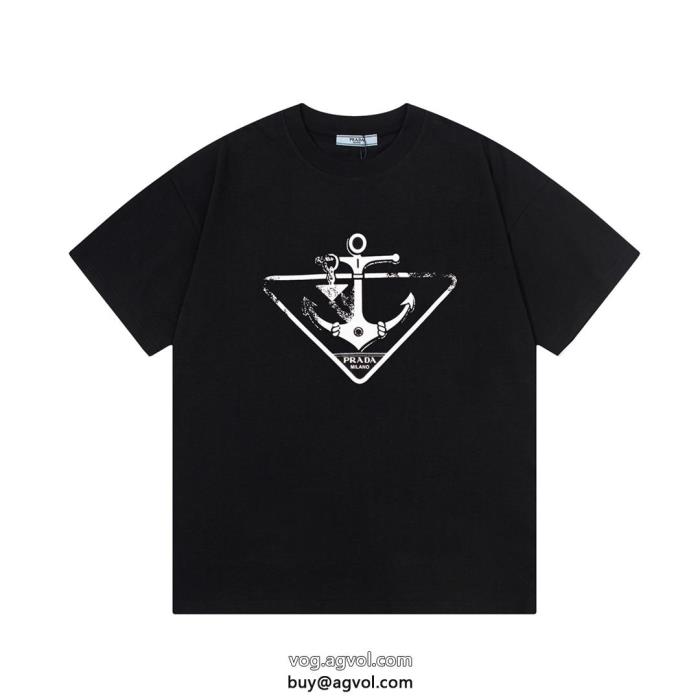 PRADA半袖Tシャツ洗練された印象最安に挑戦スーパー コピー 安心 _0_0