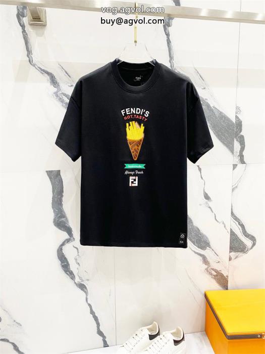 素敵なスタイルで夏の定番春先に注目を集めるFENDIブランド コピー 優良半袖Tシャツ_0_0
