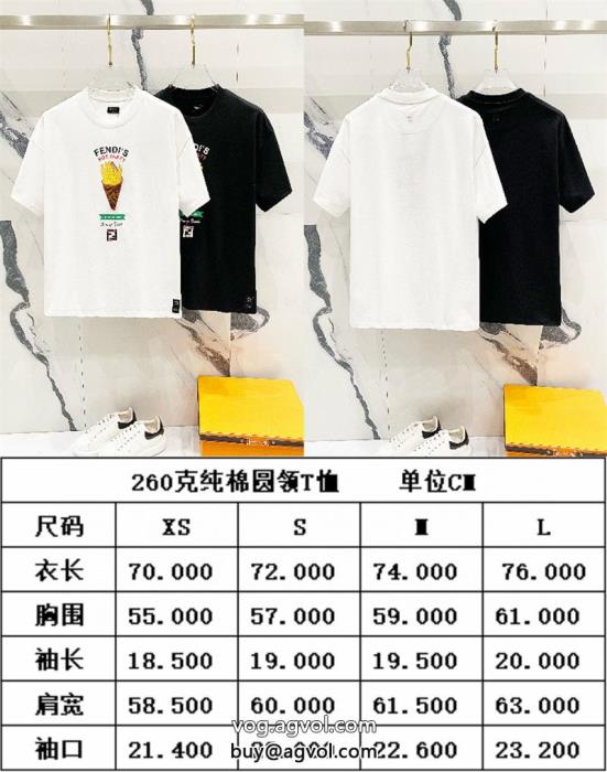 素敵なスタイルで夏の定番春先に注目を集めるFENDIブランド コピー 優良半袖Tシャツ_0_1