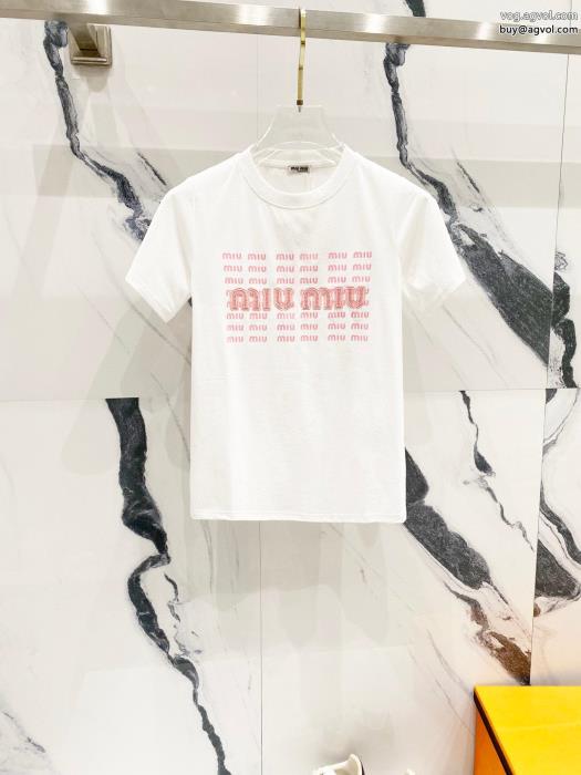 半袖TシャツMIUMIU偽 ブランド 販売夏らしい品格が漂う2025年夏最新作_0_2