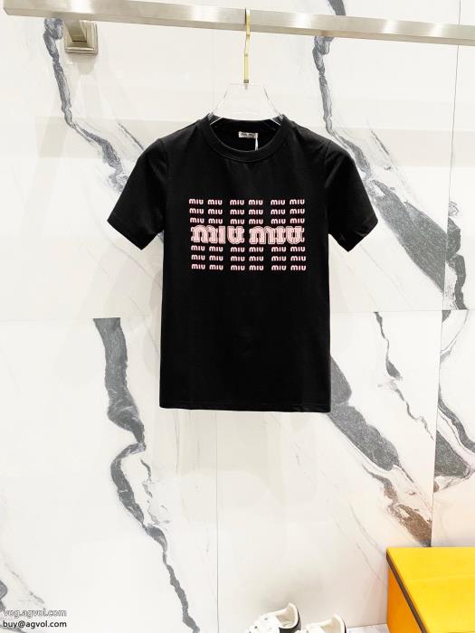 半袖TシャツMIUMIU偽 ブランド 販売夏らしい品格が漂う2025年夏最新作_0_3