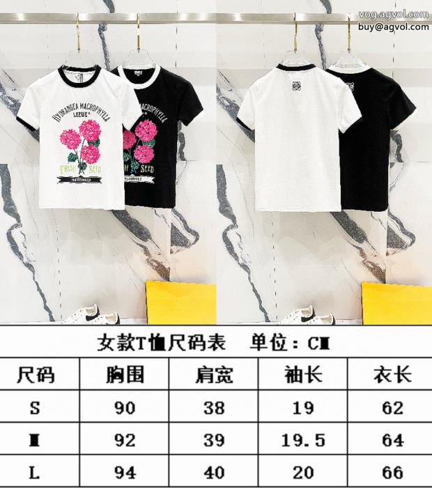 23SS 異素材洒落感を演出する！激安 ブランド 通販ロエベ半袖Tシャツ_0_2
