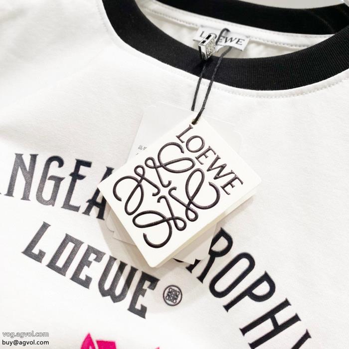 23SS 異素材洒落感を演出する！激安 ブランド 通販ロエベ半袖Tシャツ_0_3