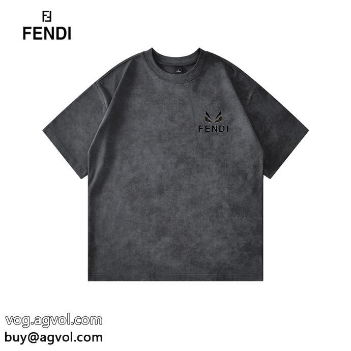 FENDI半袖Tシャツスーパー コピー 安心 23新作限定版プリントカワイイ雰囲気_0_2