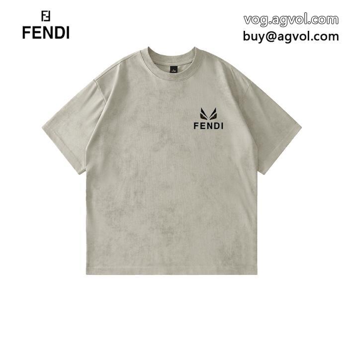 FENDI半袖Tシャツスーパー コピー 安心 23新作限定版プリントカワイイ雰囲気_0_3