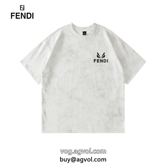 FENDI半袖Tシャツスーパー コピー 安心 23新作限定版プリントカワイイ雰囲気_0_4