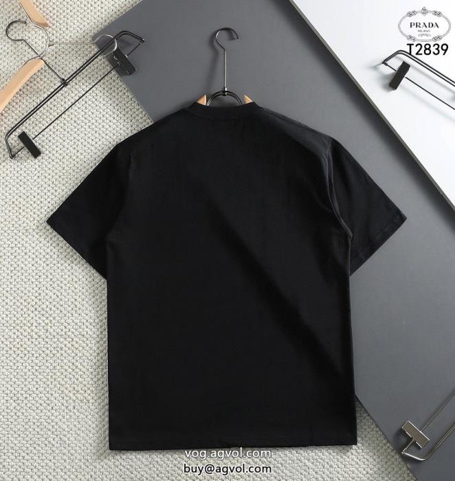 PRADA憧れブランド高級感ある半袖Tシャツブランド コピー ショップ_0_1