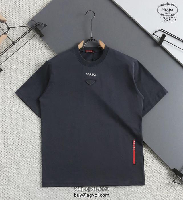 2025の流行りトップスギフト最適半袖Tシャツプラダブランド 品 激安 通販_0_1