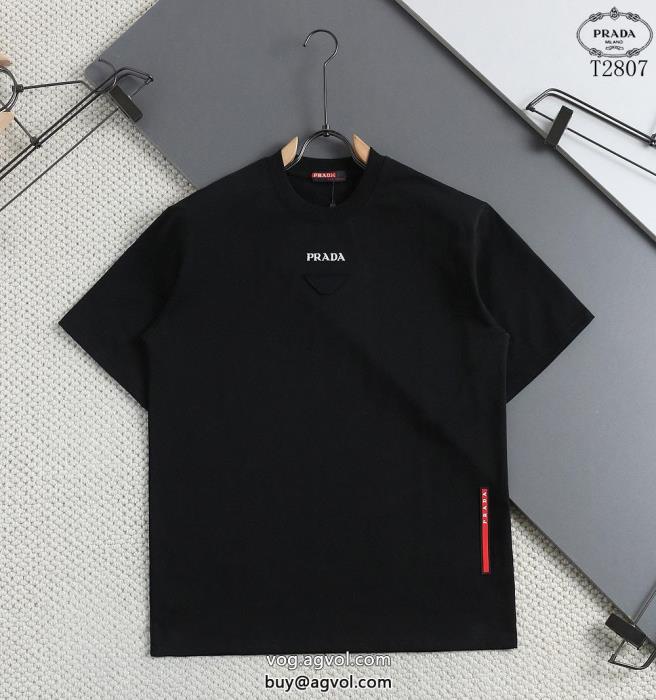 2025の流行りトップスギフト最適半袖Tシャツプラダブランド 品 激安 通販_0_4