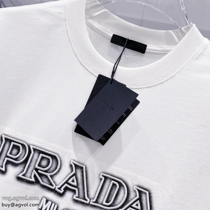 コピー 商品 通販半袖TシャツPRADA完売続出透け感の持つ涼しげな印象_0_0