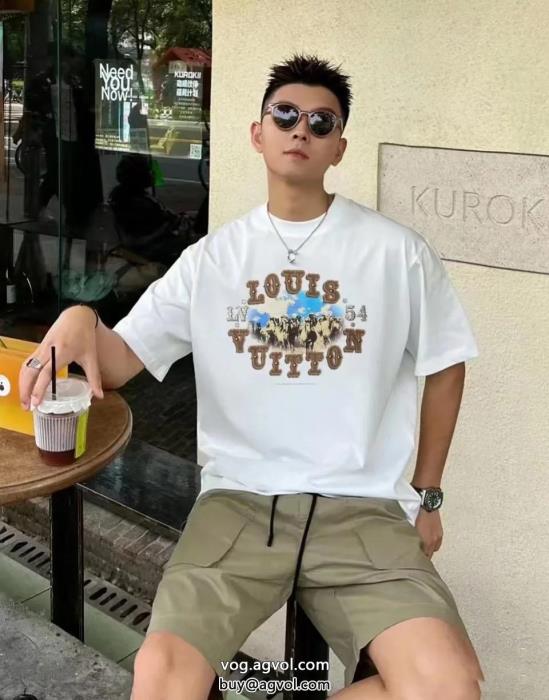 半袖Tシャツ偽 ブランド 販売LOUIS VUITTONバカ売れ継続中2025年新作通販_0_2