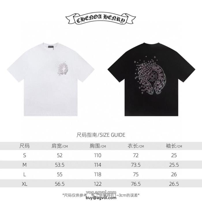 海外限定発表の新作モデルCHROME HEARTS半袖Tシャツブランド フェイク_0_4