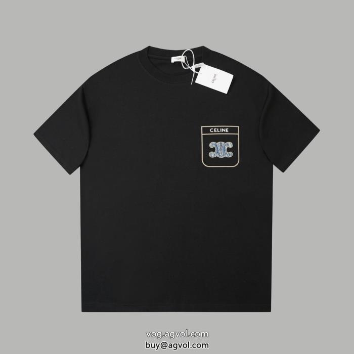在庫確保済大幅に値下げ偽物 ブランド半袖TシャツCELINE_0_4
