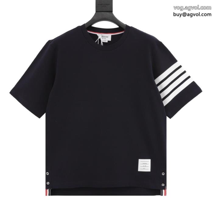 コピー 品 ブランドTHOM BROWNE涼しげな印象のNEW!国内完売半袖Tシャツ_0_0