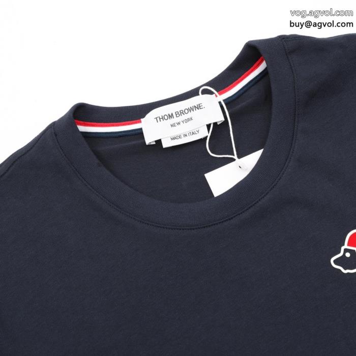 偽 ブランド 23新作限定版プリント優しげ人気アイテムトムブラウン半袖Tシャツ_0_1