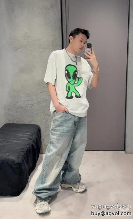 韓国ファッション存在感は抜群ブランド 通販 激安半袖Tシャツbalenciaga_0_3
