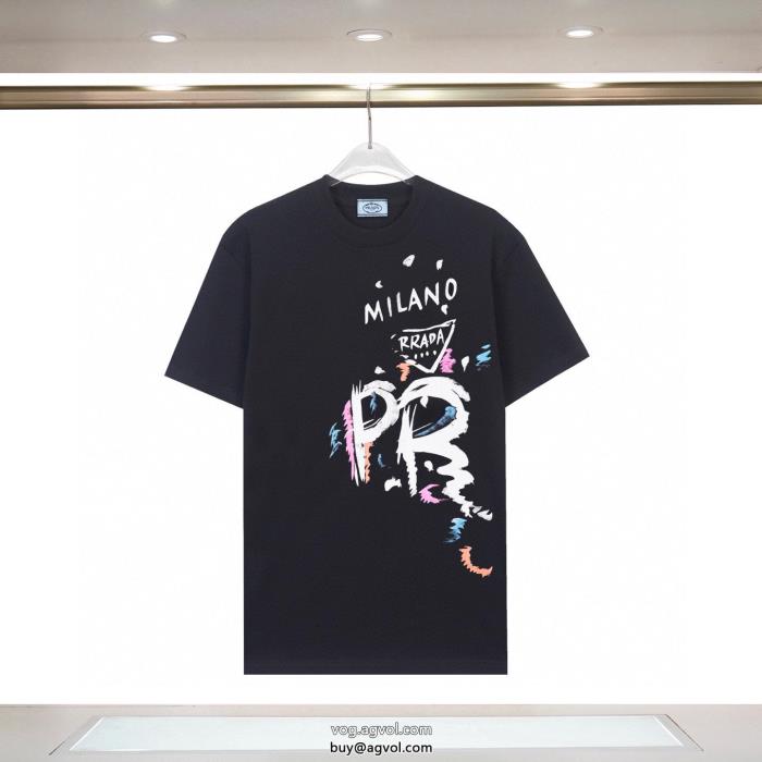 激安 通販 ブランド2025新作限定日本未入荷カラープラダ半袖Tシャツ_0_2