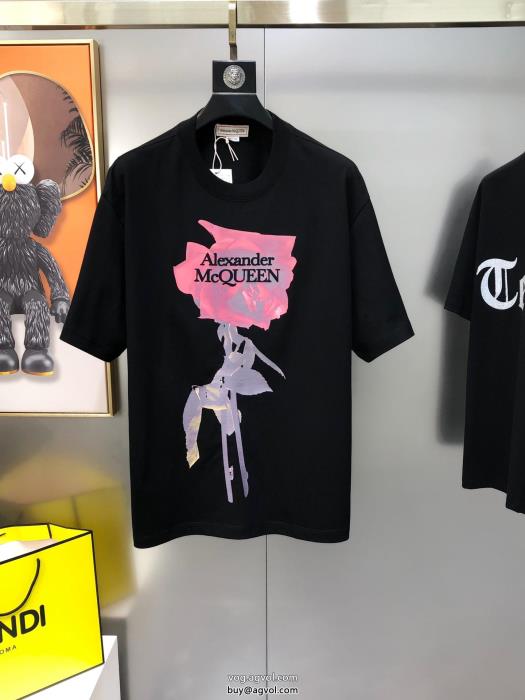 ブランド コピー ショップalexander mcqueen半袖Tシャツ限定生産品大人っぽい印象が素敵_0_3