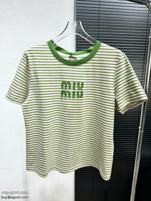 人気話題元気な印象に偽物 通販 MIUMIU半袖Tシャツ_0_0