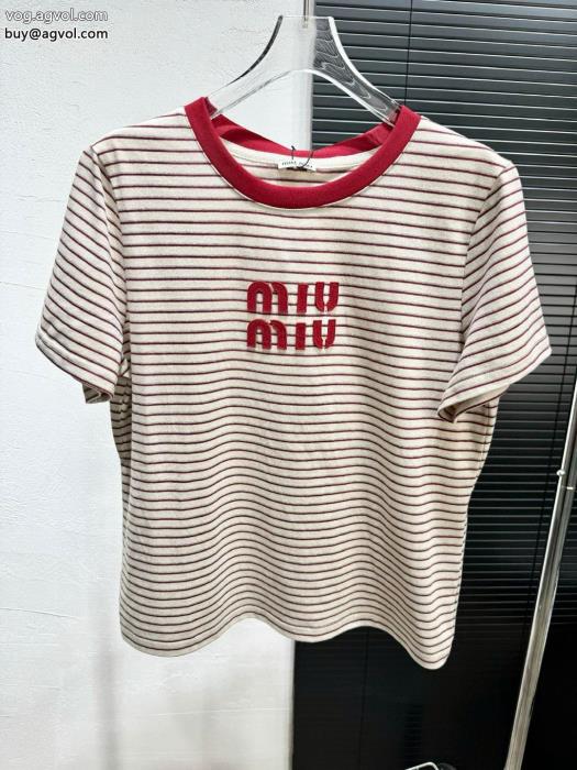 人気話題元気な印象に偽物 通販 MIUMIU半袖Tシャツ_0_1