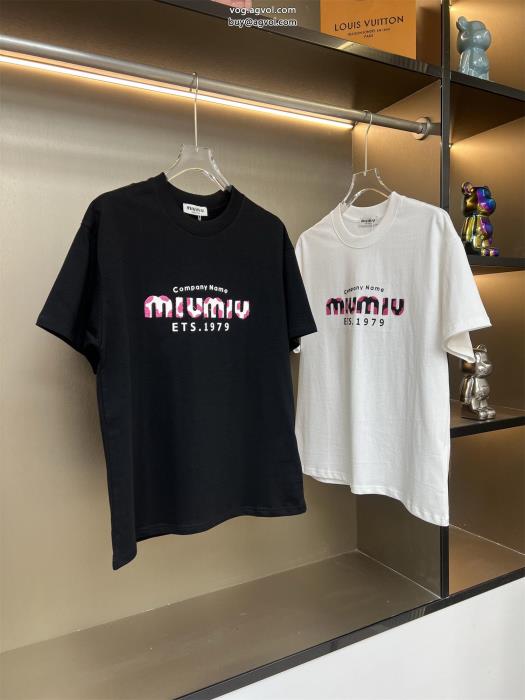 ブランド 偽物好感度が高いアイテム狙い目ミュウミュウ半袖Tシャツ_0_1