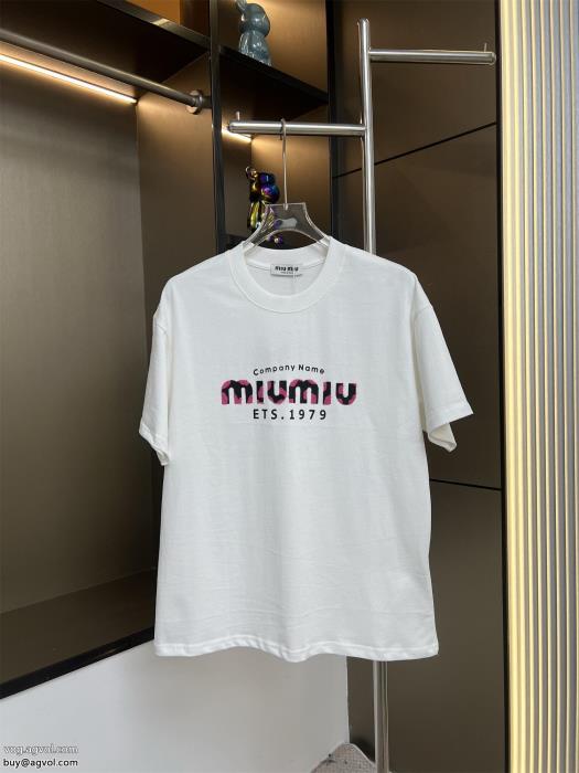 通販 ブランド半袖TシャツMIUMIU即発送最新作2025 23AWの最新アイテム_0_2