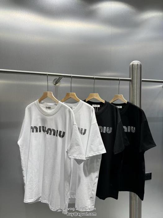 ブランド 通販 激安半袖TシャツMIUMIU完売間近清涼感とカジュアルスタイル_0_0