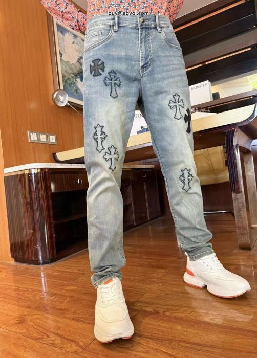 ジーンズ通勤スタイル上品な落ち感ある偽物 ブランド 激安CHROME HEARTS_0_0
