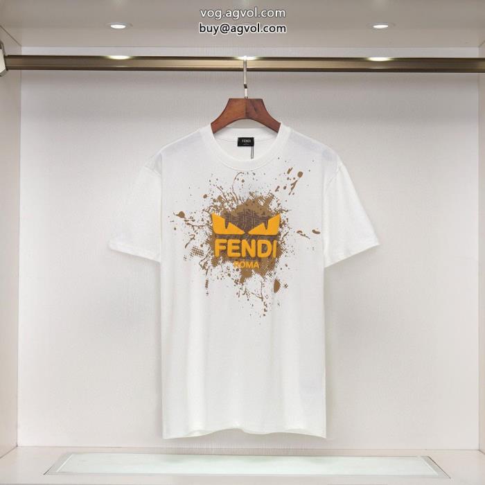 新作セール価格で最新商品即完売必至ブランド コピー s 級FENDI半袖Tシャツ_0_3