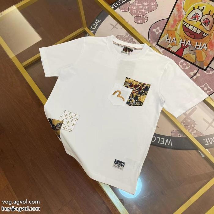 ブランド コピー 販売 半袖Tシャツ完売前にシンプルなデザインEVISU_0_0