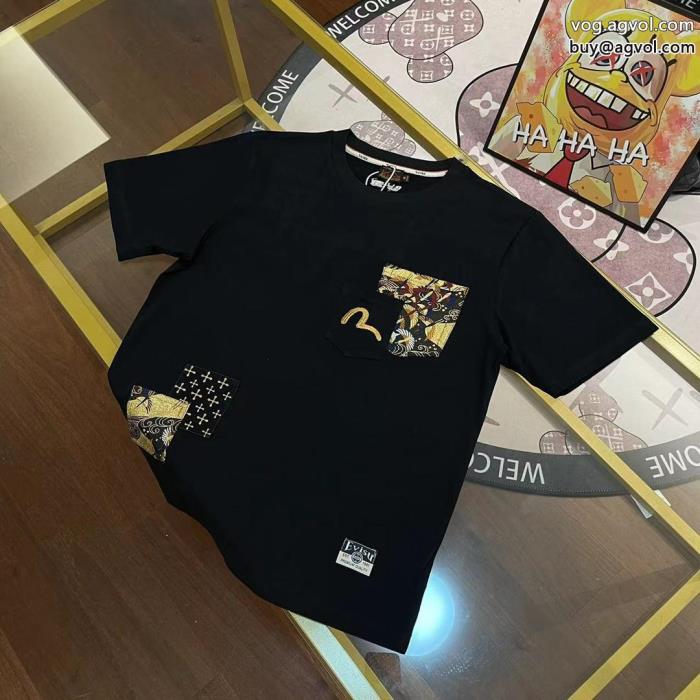 ブランド コピー 販売 半袖Tシャツ完売前にシンプルなデザインEVISU_0_3