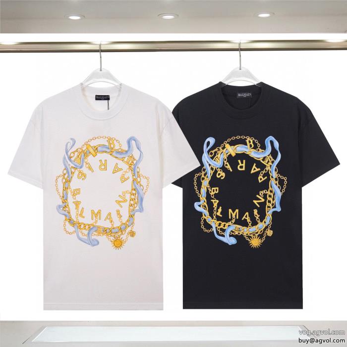 ブランド 偽物 激安 通販BALMAIN涼しげに演出海外大人気アイテム半袖Tシャツ_0_1