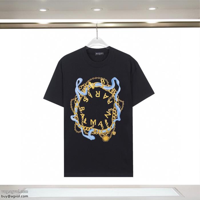ブランド 偽物 激安 通販BALMAIN涼しげに演出海外大人気アイテム半袖Tシャツ_0_2