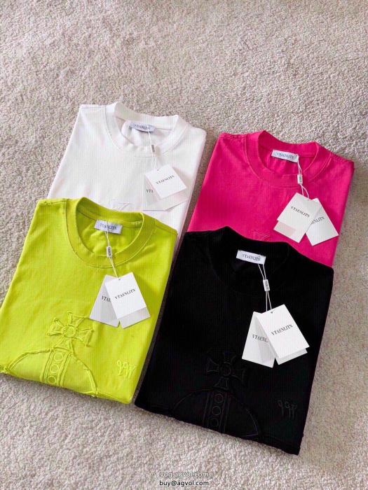 ブランド 通販 激安VIVIENNE WESTWOOD通勤スタイル着回し力抜群のシンプル半袖Tシャツ_0_4