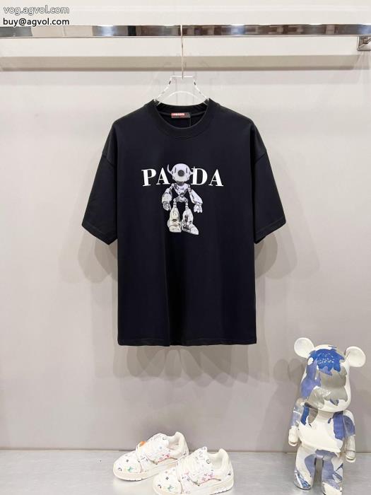半袖Tシャツ自分へのご褒美今年大人気ブランド コピー 品PRADA_0_3