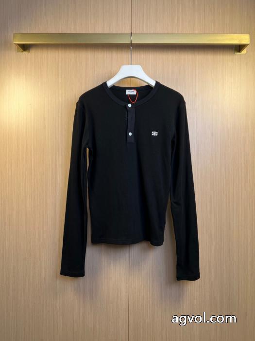 完璧なシルエット個性的なデザイン長袖TシャツCELINEスーパー コピー 品_0_1