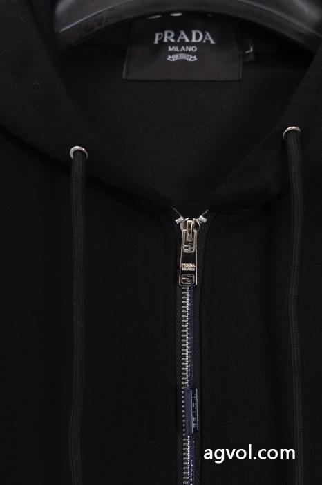 pradaプラダプラダアルファベット刺繍ロゴ入りキャップパーカー_0_2