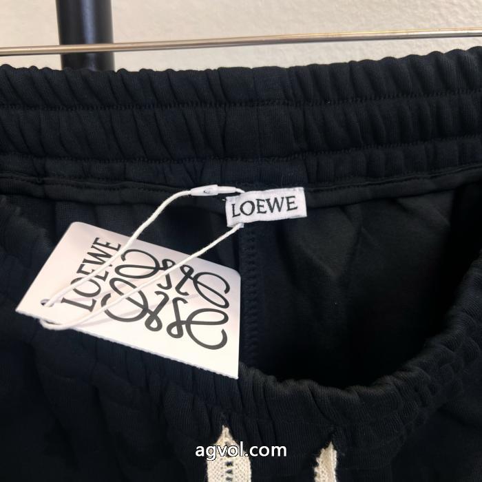 LOEWEロエベロゴ刺繍サイドリボンストレートパンツ_0_0