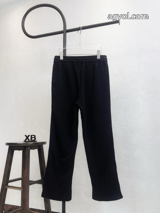 Balenciagaパリスモールステッチサイドリボンストレートパンツ_0_1