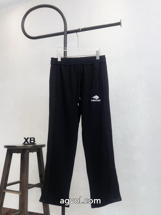 Balenciagaパリスモールステッチサイドリボンストレートパンツ_0_3