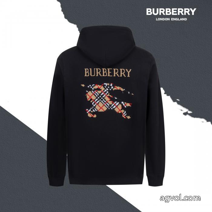 BURBERRY小紋小紋刺繍ドローコードフードパーカー_0_2