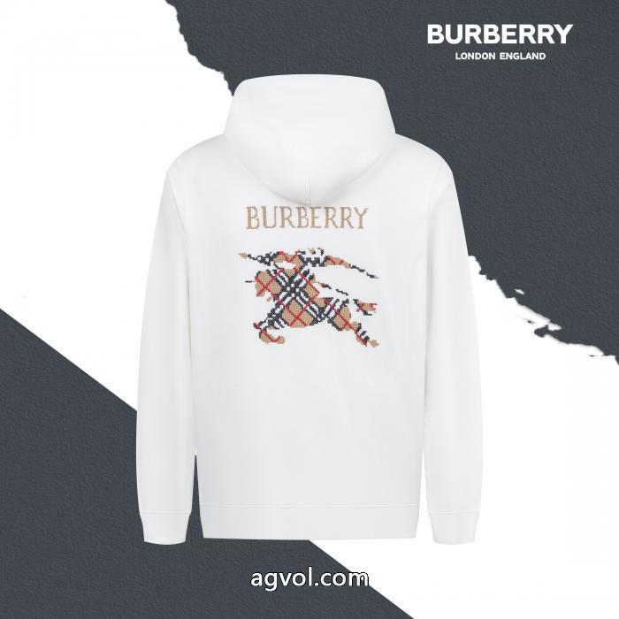 BURBERRY小紋小紋刺繍ドローコードフードパーカー_0_4