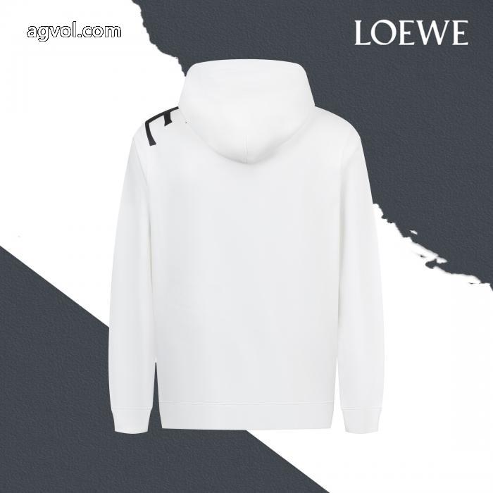 LOEWEロエベロゴアルファベットプリント連帽引き綱衛衣_0_4